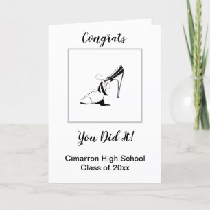 Moden Slipper Black Graduate Congrats You Did It Card