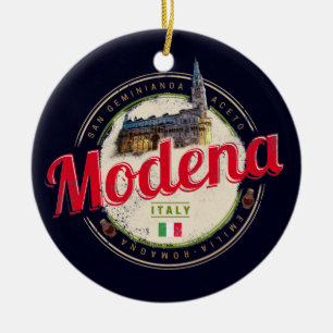 Modena Emilia-Romagna Balsamic Italy Souvenir Ceramic Ornament