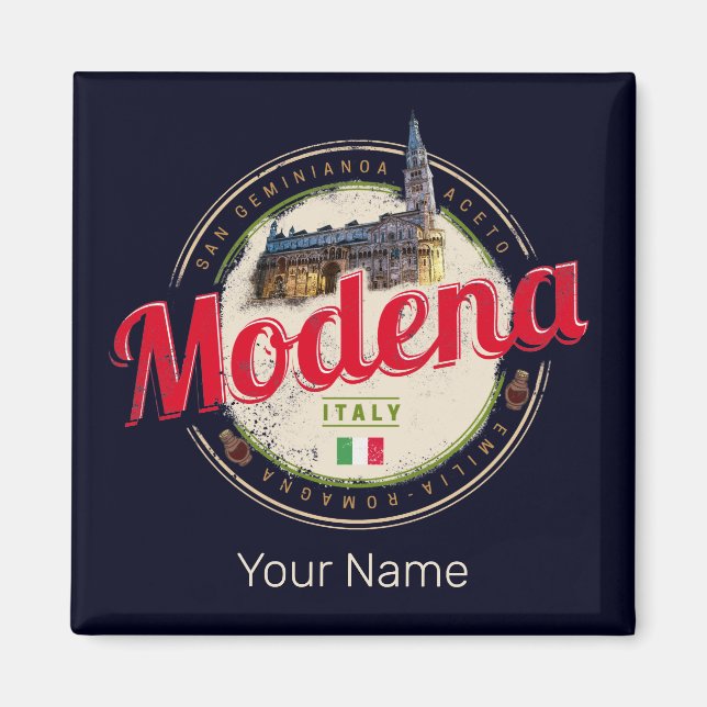 Modena Emilia-Romagna Balsamic Italy Souvenir Magnet (Front)