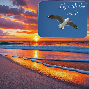 Moder Blue Seagull Photo Magnet