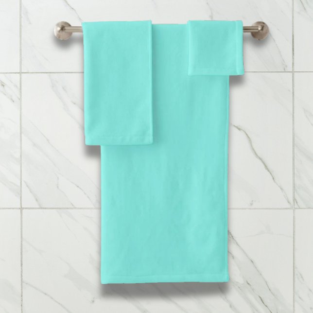 moder chic minimalist monogram turquoise aqua blue bath towel set (moder chic minimalist monogram turquoise aqua blue bath towel set)