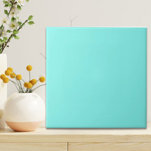 moder chic minimalist monogram turquoise aqua blue ceramic tile
