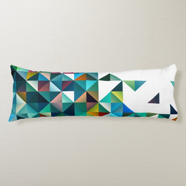 Moder Colourful Geometric Shapes Triangles Pattern Body Cushion (Front)