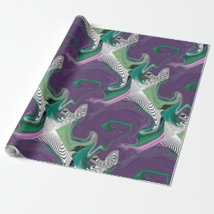 MODER LINES -COLOR PURPLE GREEN WRAPPING PAPER