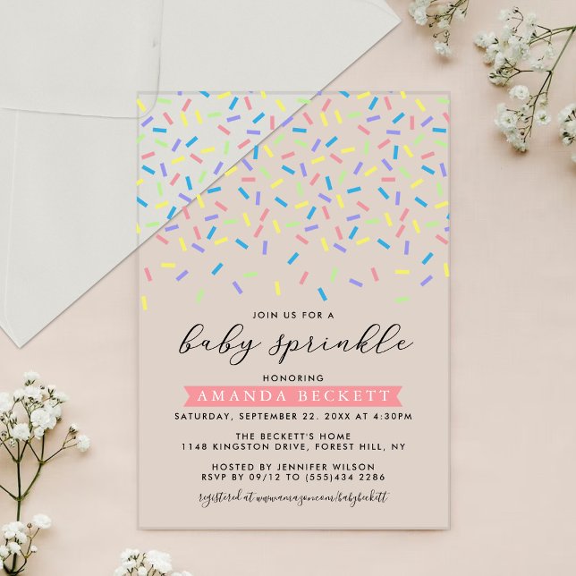 Moder Sprinkle Baby Shower Acrylic Invitations (Creator Uploaded)