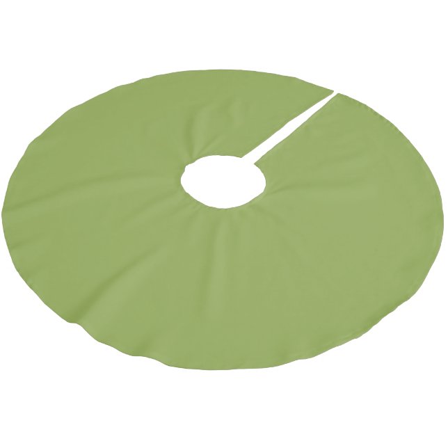Moderate Lime Green Solid Colour Brushed Polyester Tree Skirt (Angled)