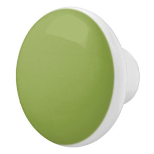 Moderate Lime Green Solid Colour Ceramic Knob