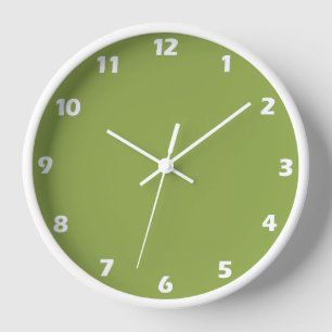 Moderate Lime Green Solid Colour Clock