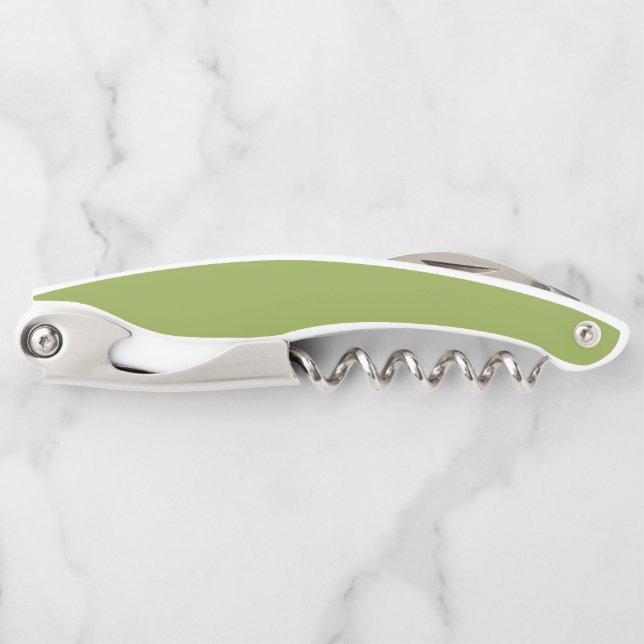Moderate Lime Green Solid Colour Corkscrew (Front)