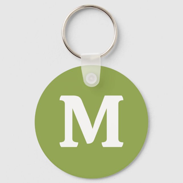 Moderate Lime Green Solid Colour Key Ring (Front)