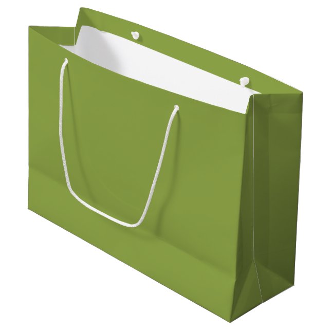 Moderate Lime Green Solid Colour Large Gift Bag (Front Angled)