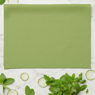 Moderate Lime Green Solid Colour Tea Towel