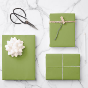 Moderate Lime Green Solid Colour Wrapping Paper Sheet