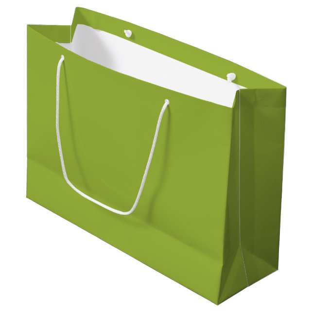  Moderate lime green (solid colour) yellow- green Large Gift Bag (Front Angled)