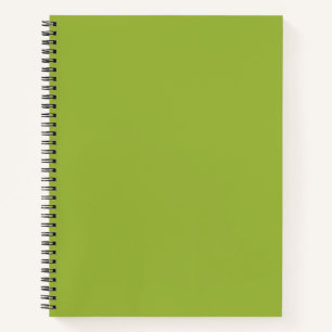 Moderate lime green (solid colour) yellow- green  notebook