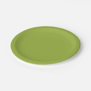 Moderate lime green (solid colour) yellow- green Paper Plate