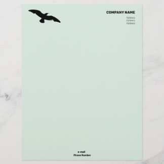 Moderate Monochrome Flat Flying Bird Custom Letterhead