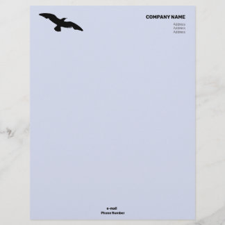 Moderate Monochrome Flat Flying Bird Custom Letterhead