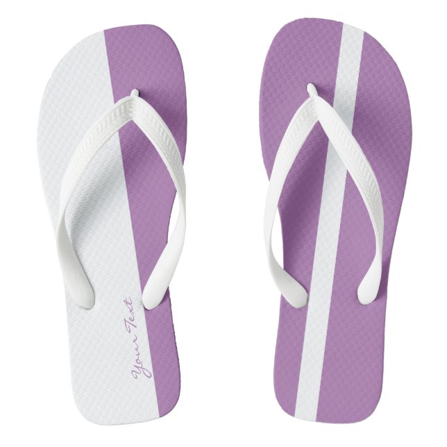 Moderate Pink Stylised Vertical Bands Thongs (Footbed)