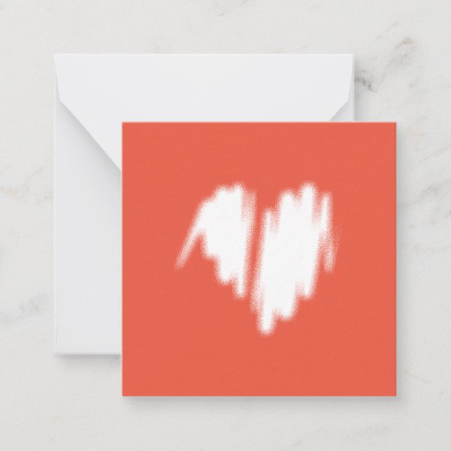 Moderate White Graffiti Sprayed Heart Image Card (Front)
