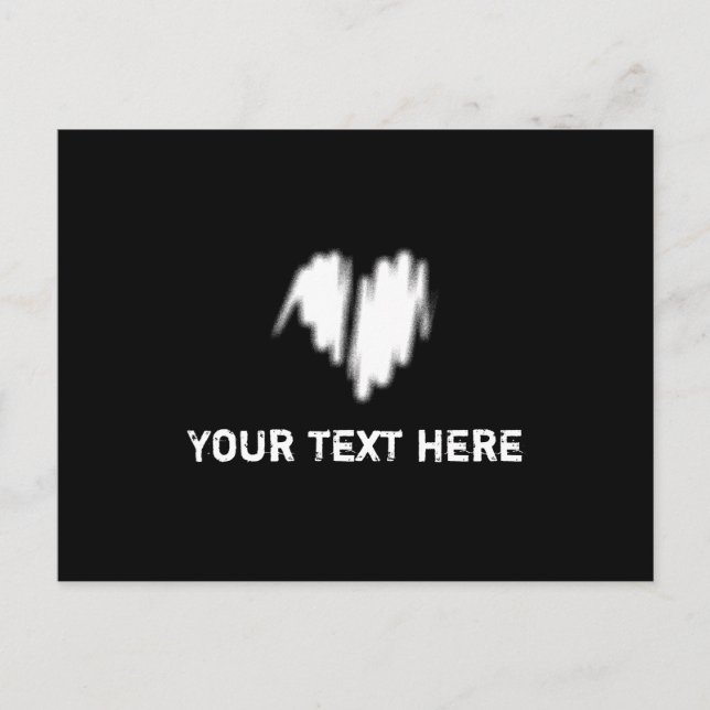 Moderate White Graffiti Sprayed Heart Image Postcard (Front)