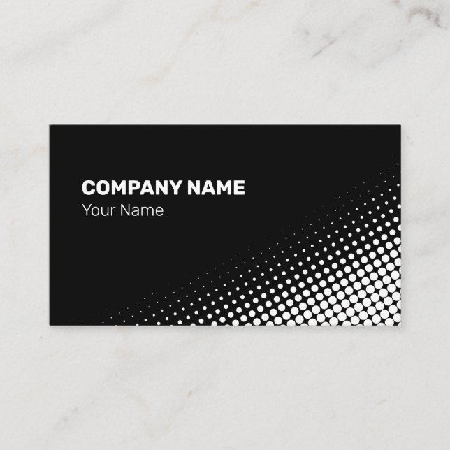 Moderate White Halftone Effect Business Card (Front)