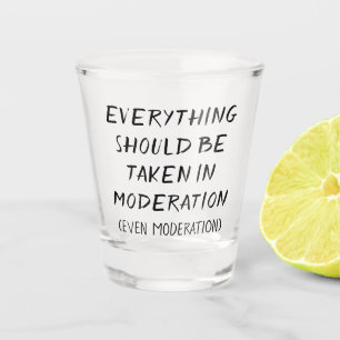 Moderation Adult Beverage Humour Brush Quote Shot Glass