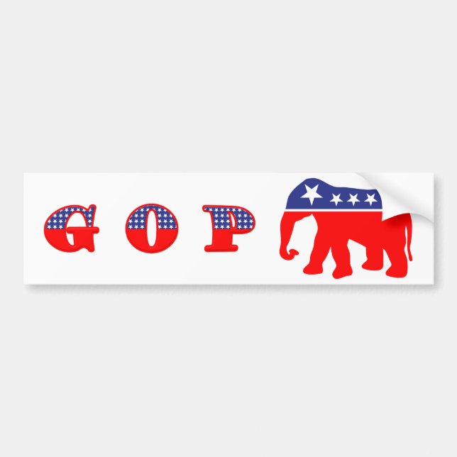 Moderized GOP Elephant Bumper Sticker (Front)