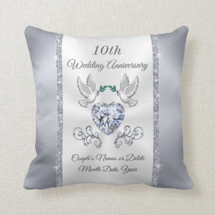Modern 10 year Anniversary Gift Ideas for Couple Cushion