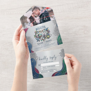 Modern 10th Tin Aluminium Wedding Anniversary Phot All In One Invitation