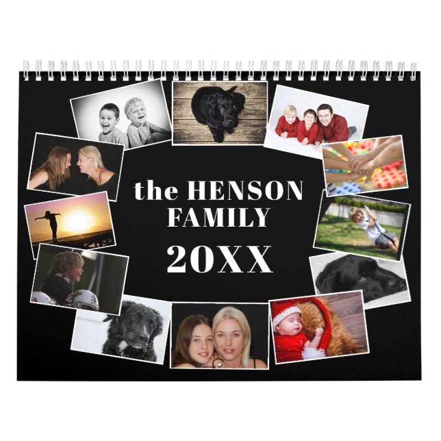Modern 12 Photo Collage 2026 Family Calendar (Cover)