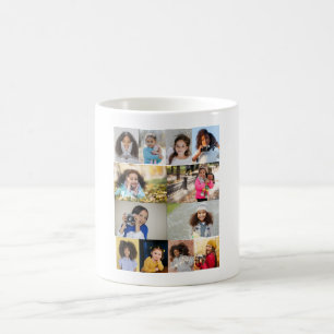 Modern 12 Photo Collage Gift Coffee Mug