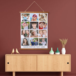 Modern 12 Photo Collage Hanging Tapestry
