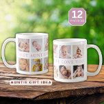 Modern 12 Photo Collage Pink Best Aunt Ever Coffee Mug<br><div class="desc">Best aunt ever  coffee mug personalised with 12 photos.
Perfect keepsake gift for your favourite auntie for christmas, birthday, mothers day.</div>