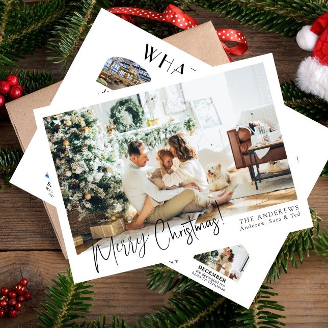 Modern 12 Photo What A Year Christmas Card (Creator Uploaded)