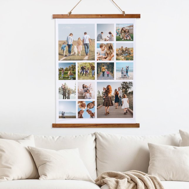 Modern 14 Photo Collage Hanging Tapestry (Creator Uploaded)