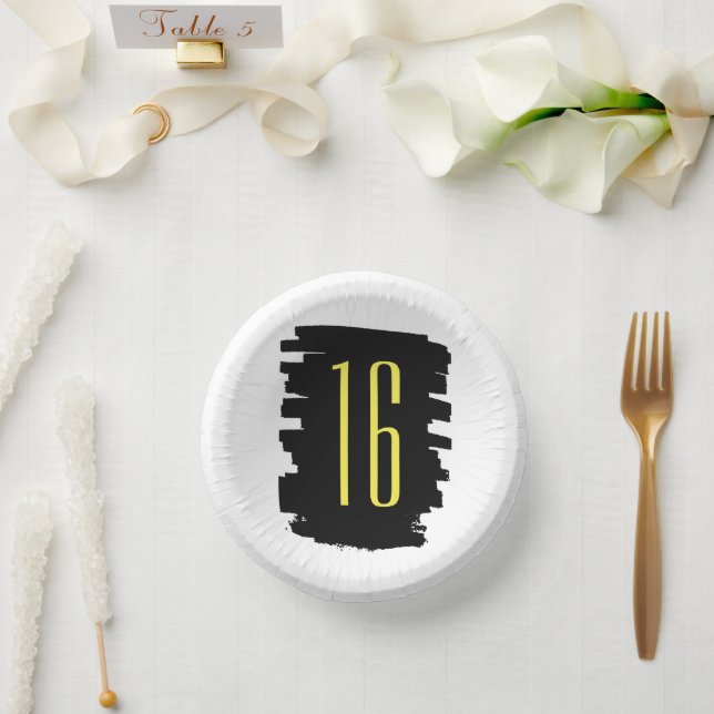 Modern 16th birthday party paper bowl plate (Wedding)