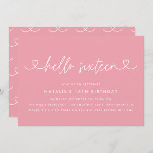 Modern 16th birthday simple stylish elegant script