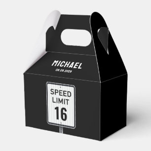 Modern 16th Birthday Speed Limit Sign Favour Box