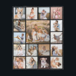 Modern 17 Photo Collage Fleece Blanket<br><div class="desc">Personalised gift fleecy blanket featuring with 17 photos of your choice and your text</div>