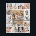 Modern 17 Photo Collage Gentle Fleece Blanket<br><div class="desc">Personalised gift fleecy blanket featuring with 17 photos of your choice and your text</div>