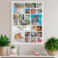 Modern 19 Photo Collage Custom Colours Personalise