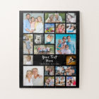 Modern 19 Photo Collage Personalised Black