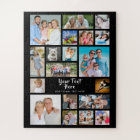 Modern 19 Photo Collage Personalized Black