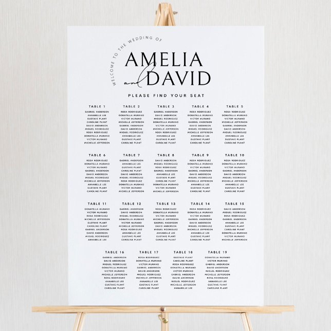 Modern 19 Tables Welcome Seating Chart (Creator Uploaded)