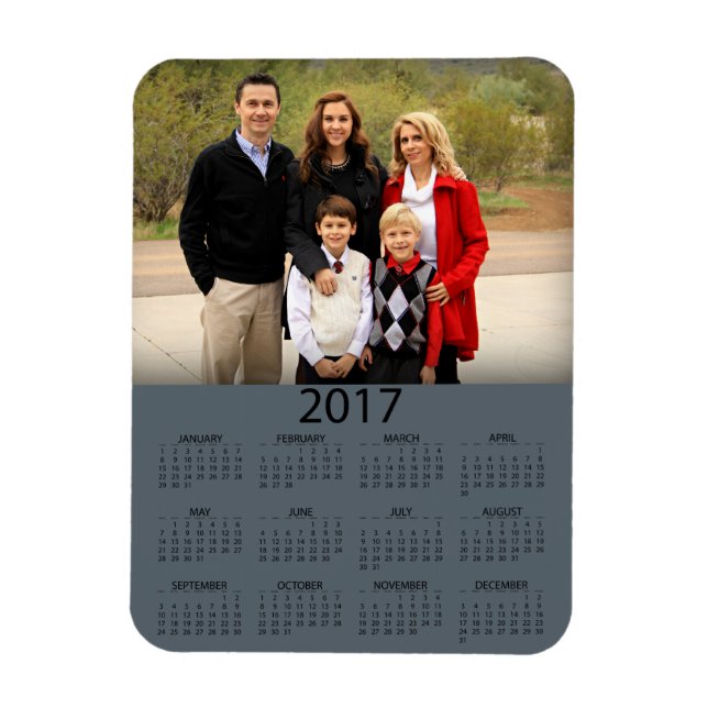 Modern 2017 Photo Calendar Magnet (Vertical)