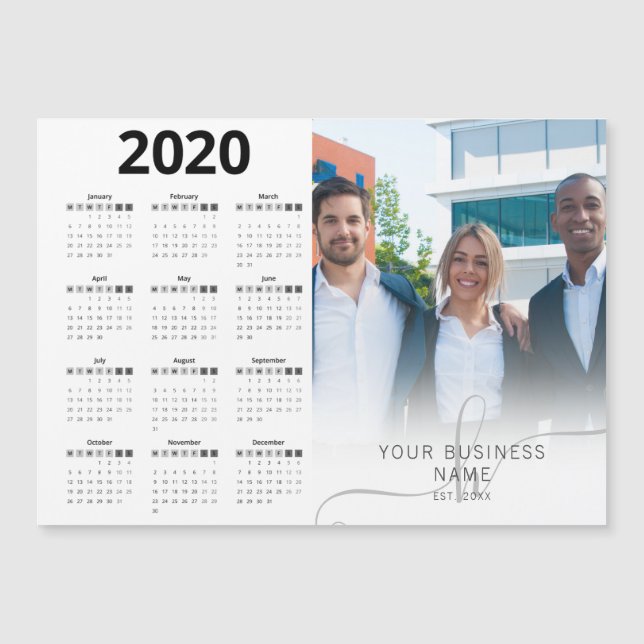 Modern 2020 calendar photo corporate typography (Front)