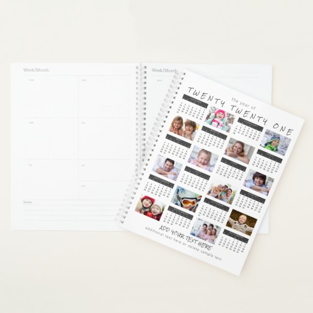 Modern 2021 Calendar Photo Collage Personalised Planner (Display)