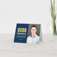 Modern 2021 Graduate Navy Yellow Custom Graduation