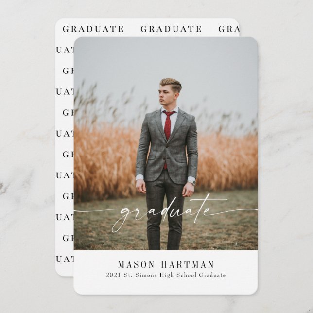 Modern 2021 Graduation Announcement (Front/Back)